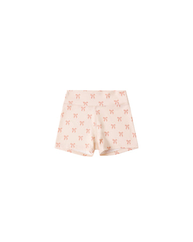 Shorts with bow pattern on a white background