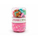 Pastel gingerbread sensory dough jar with pink dough, a gingerbread figure, and colorful play accessories by Young Wild and Friedman