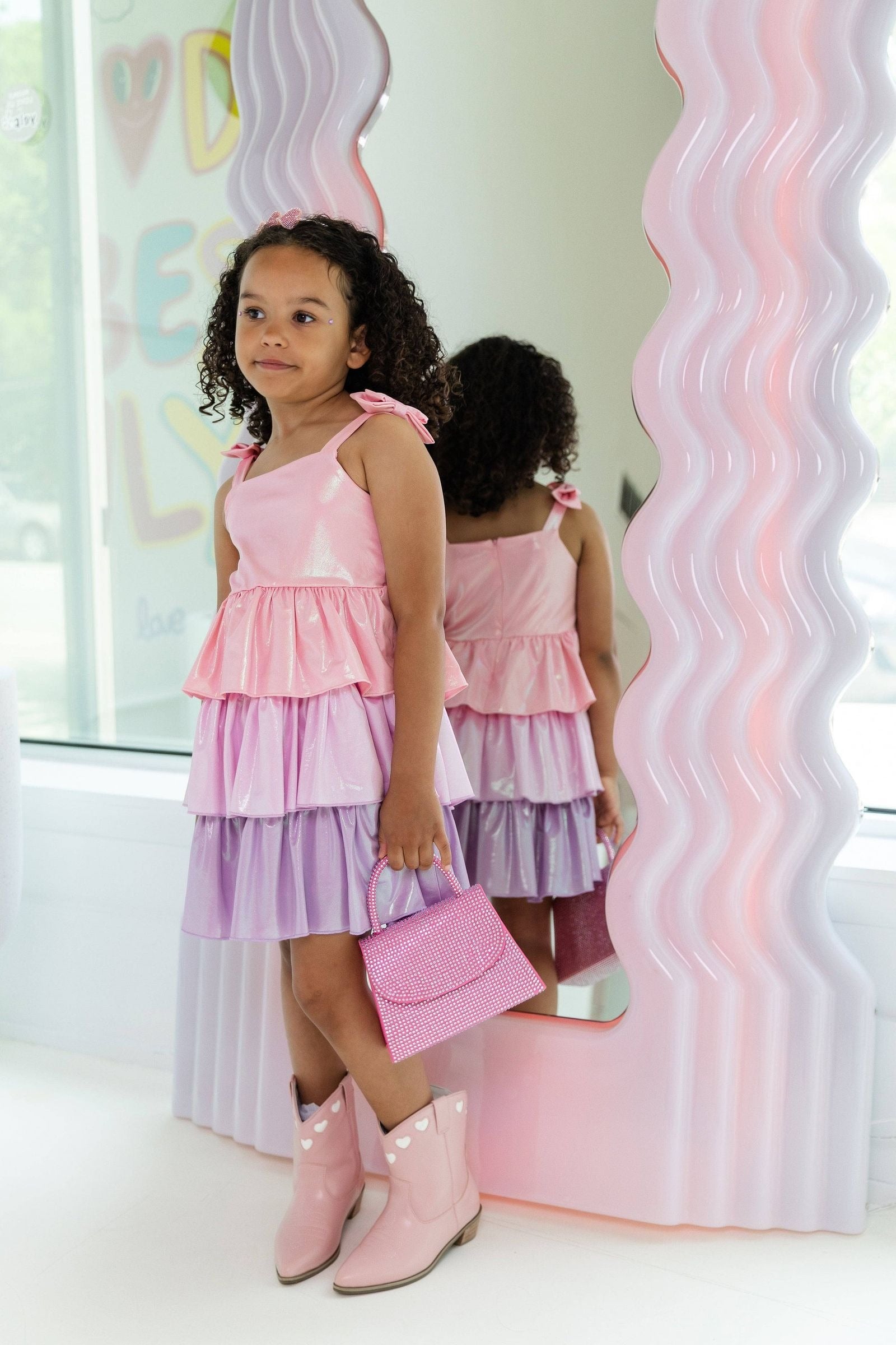 Dress - Pastel Ombre Shimmer Bow