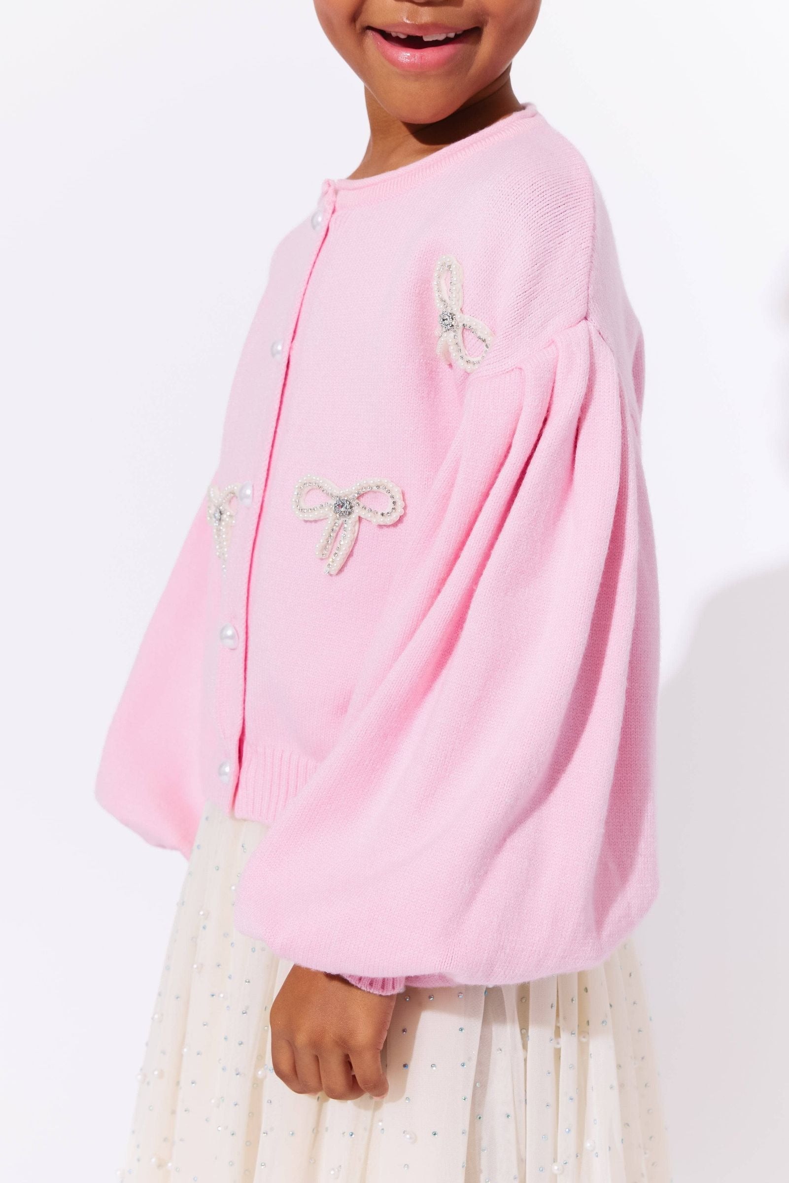 Cardigan - Pearl Bow