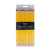 Pack of yellow straws with black ends in a clear package on a white background