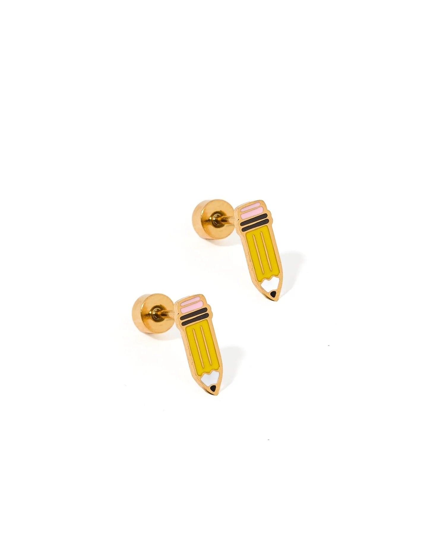 Pencil earring on a white background