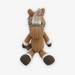 knit brown and white stuffed animal horse lovie with green bridle