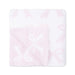 Soft pink and white chenille receiving blanket with a subtle bow pattern by Angel Dear for cozy baby comfort