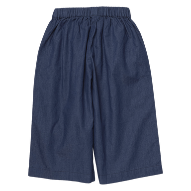 A pair of dark navy blue shorts with an elastic waistband, shown against a plain white background.
