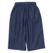 A pair of dark navy blue shorts with an elastic waistband, shown against a plain white background.