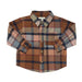 Plaid shirt with a collar on a plain background