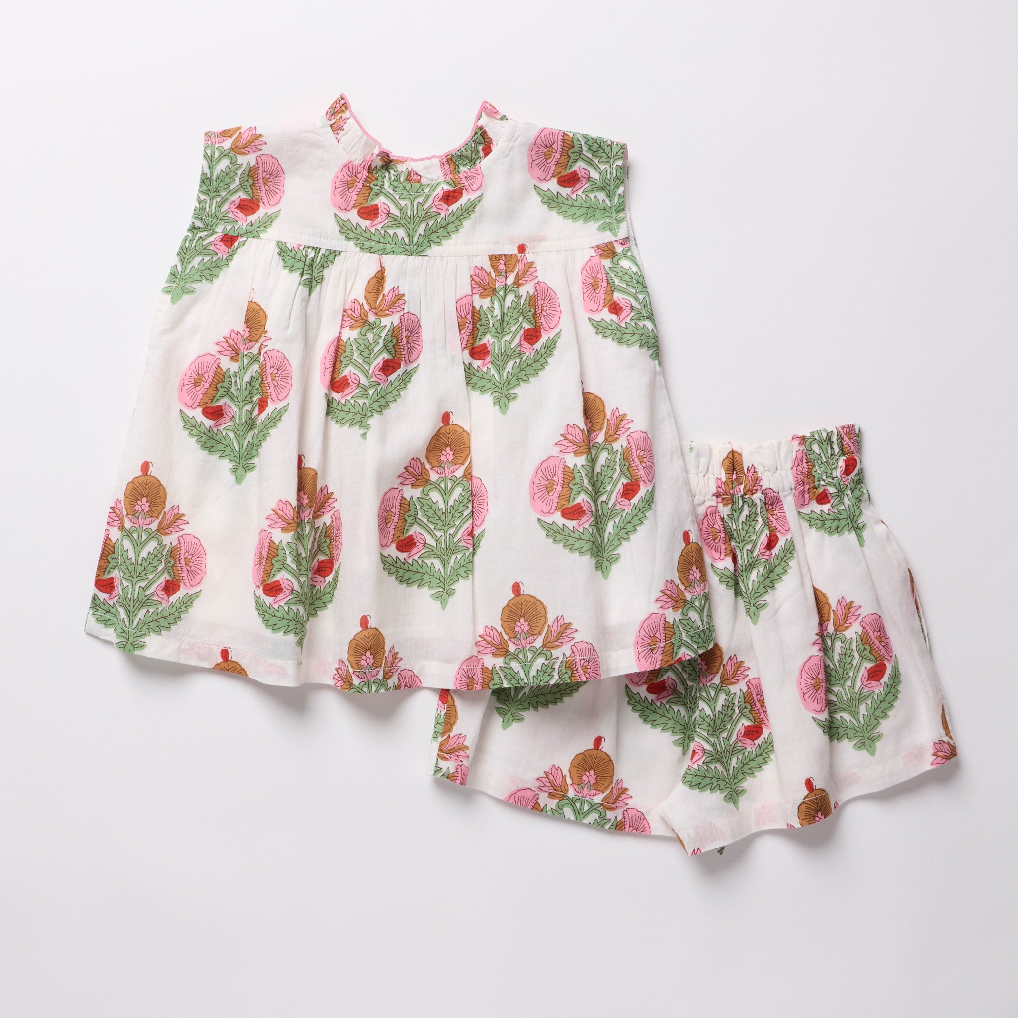 Floral patterned dress on a white background