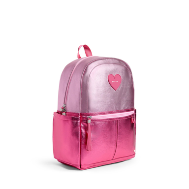 Sideview of Metallic Pink Colorblock Kane Backpack