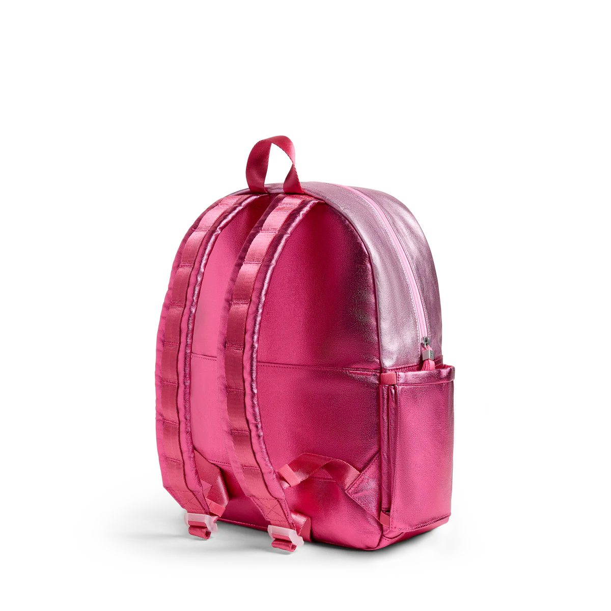 Backview of Metallic Pink Kane Backpack