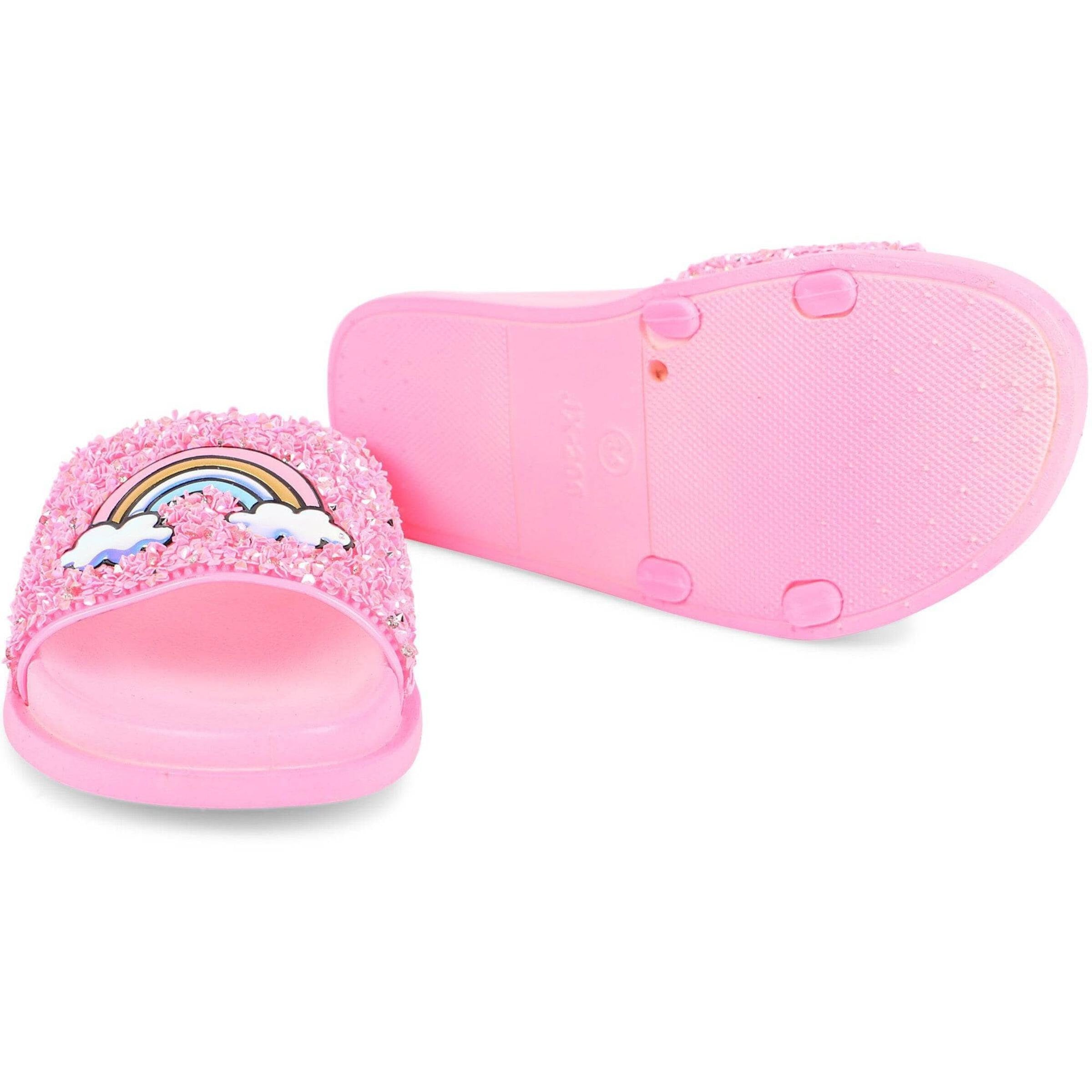 Glitter Unicorn Slides - Pink