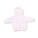 Pink chenille hoodie with attached hood and long sleeves by Angel Dear displayed flat on a white background for babies and toddlers