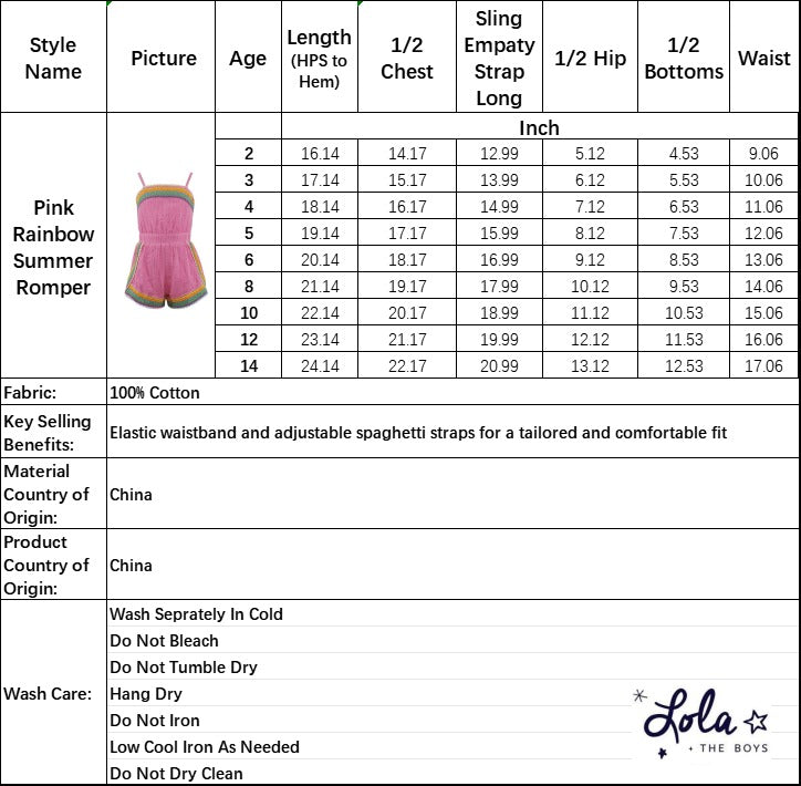 Romper - Pink Summer Rainbow