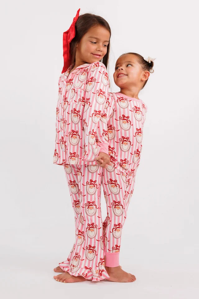 Loungewear Set - Pink Santa Claus Lane