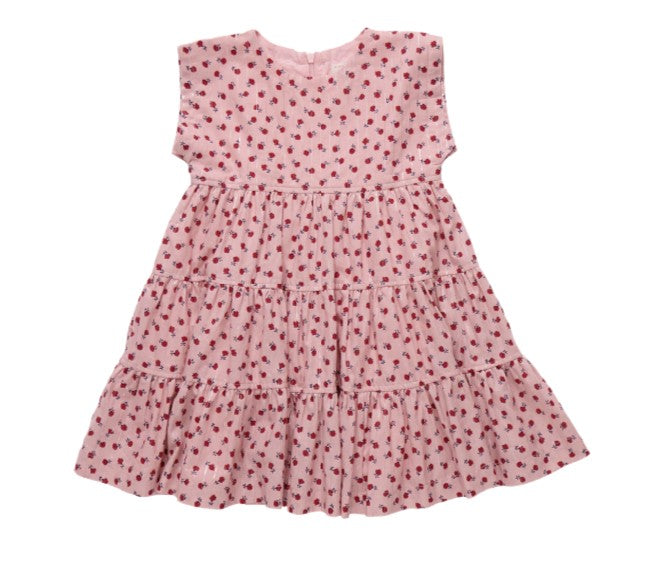 Peachy Dress - Pink Tiny Roses