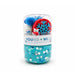 Polar bear sensory dough jar with blue dough and winter themed treasures including a snowflake accessory and tiny polar bear figure by Young Wild and Friedman