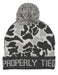 Grey camo beanie on white background
