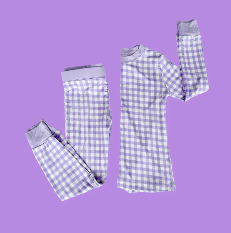 Loungewear Set - Purple Gingham