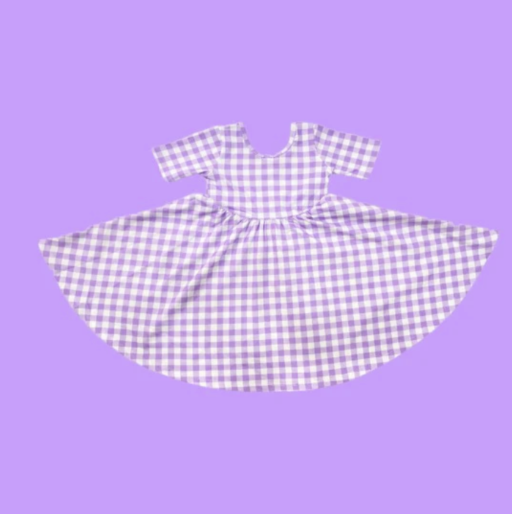 Twirl Dress - Purple Gingham