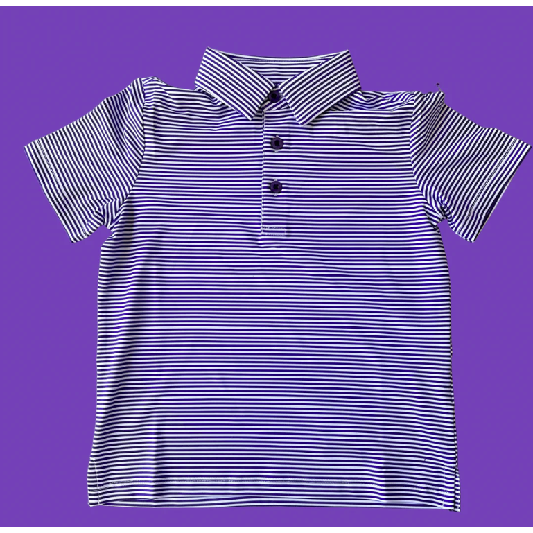 Polo Shirt - Purple Stripe