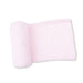 Angel Dear soft pink chenille baby blanket rolled at one end on a white background
