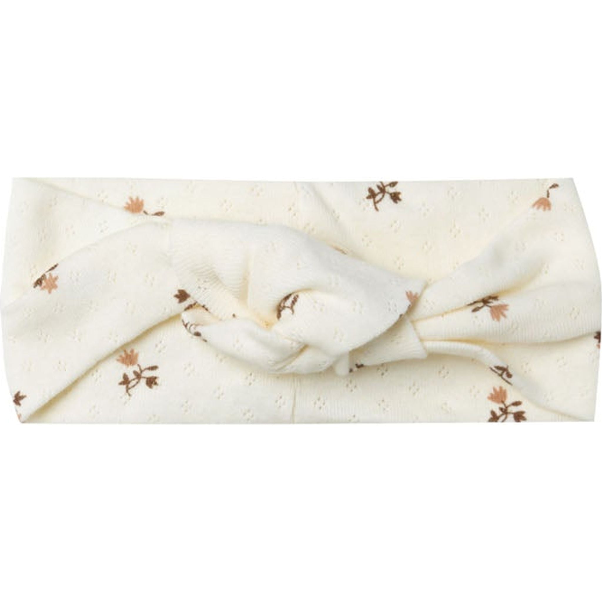ivory knotted headband with rose fleur print