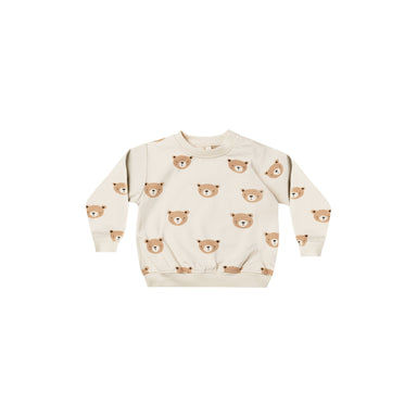 Quincy Mae cream sweatshirt with teddy bear print