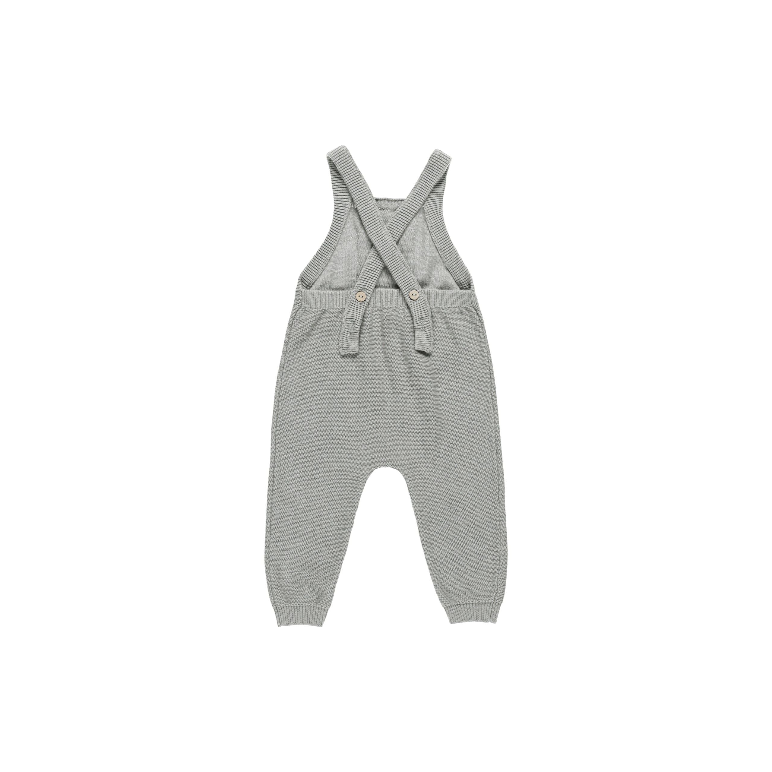 Knit Overalls - Dusty Blue