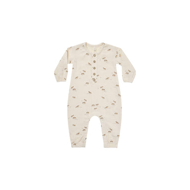 Quincy Mae cream jumpsuit with brown horse print