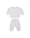 A two-piece set featuring a relaxed long sleeve top with a roomy front pocket and matching pants for easy movement