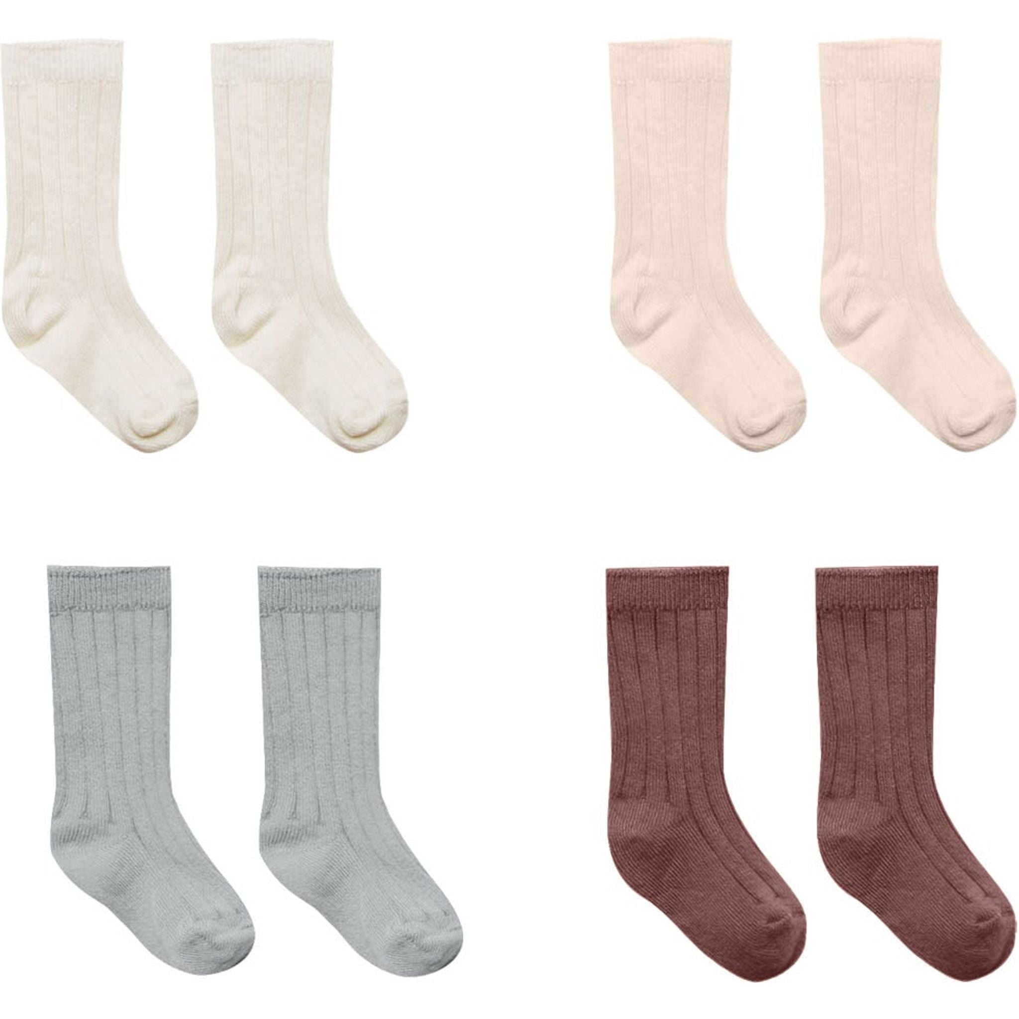 Socks - Ivory, Shell, Dusty Blue, Plum