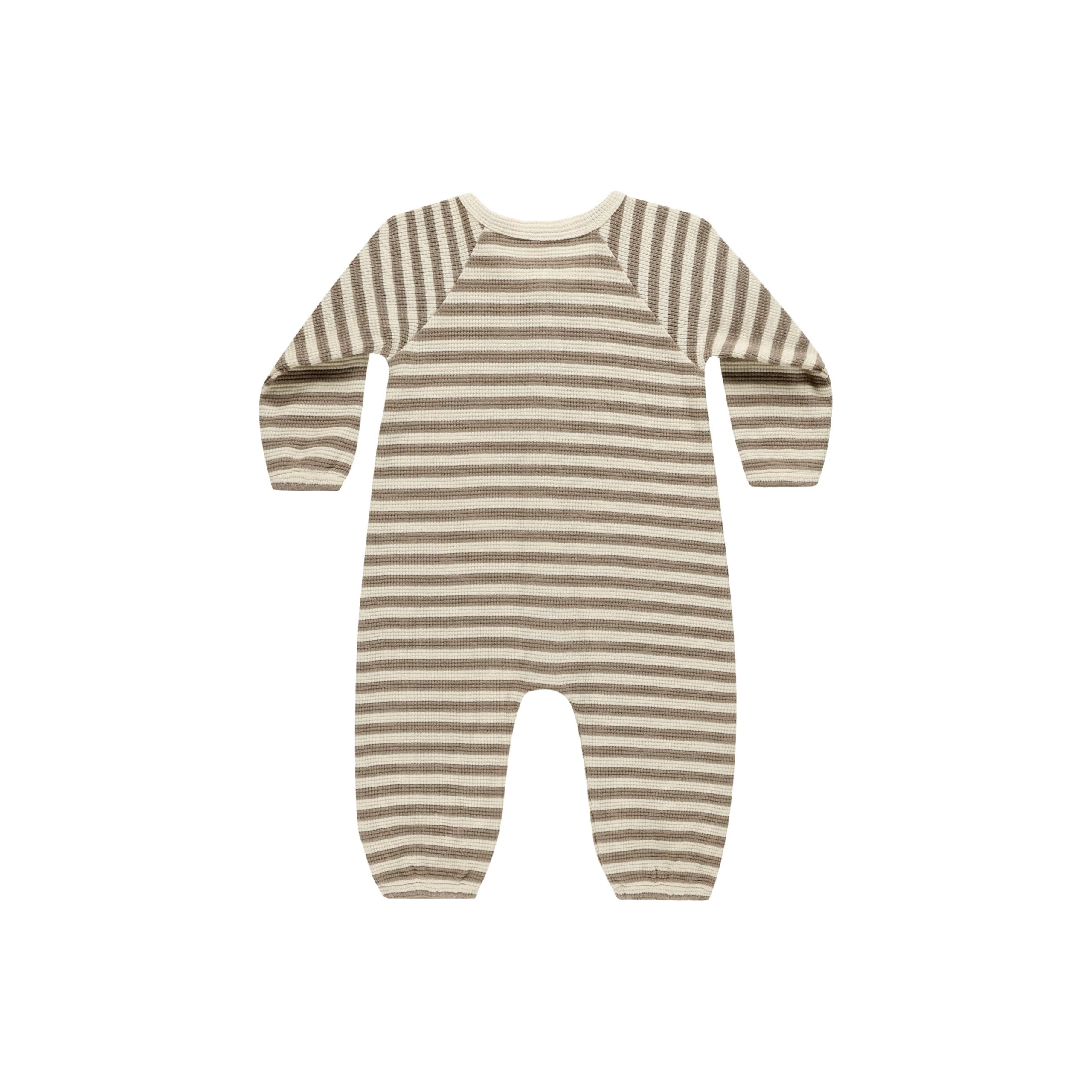 Waffle Jumpsuit - Olive Stripe