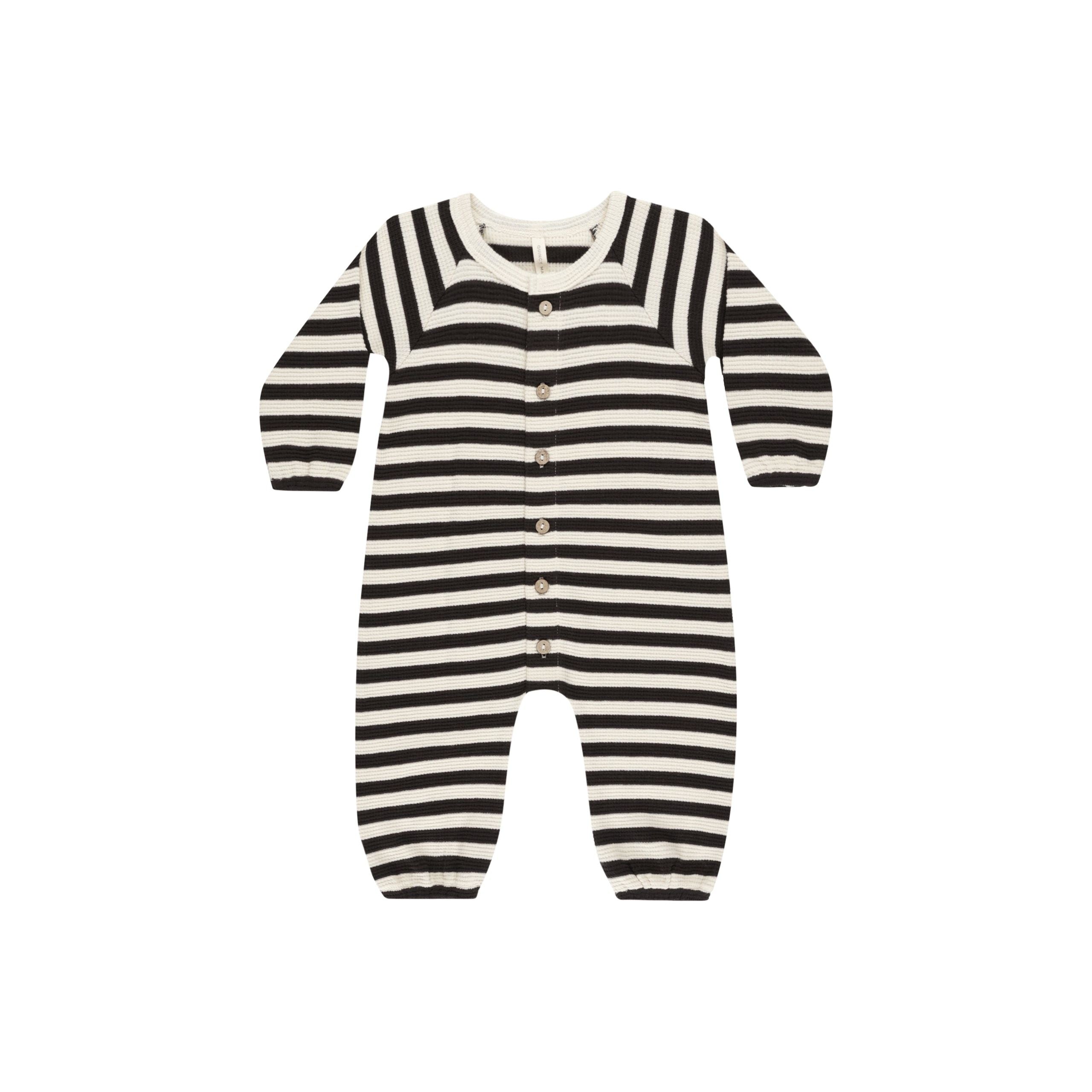 Waffle Jumpsuit - Black Stripe