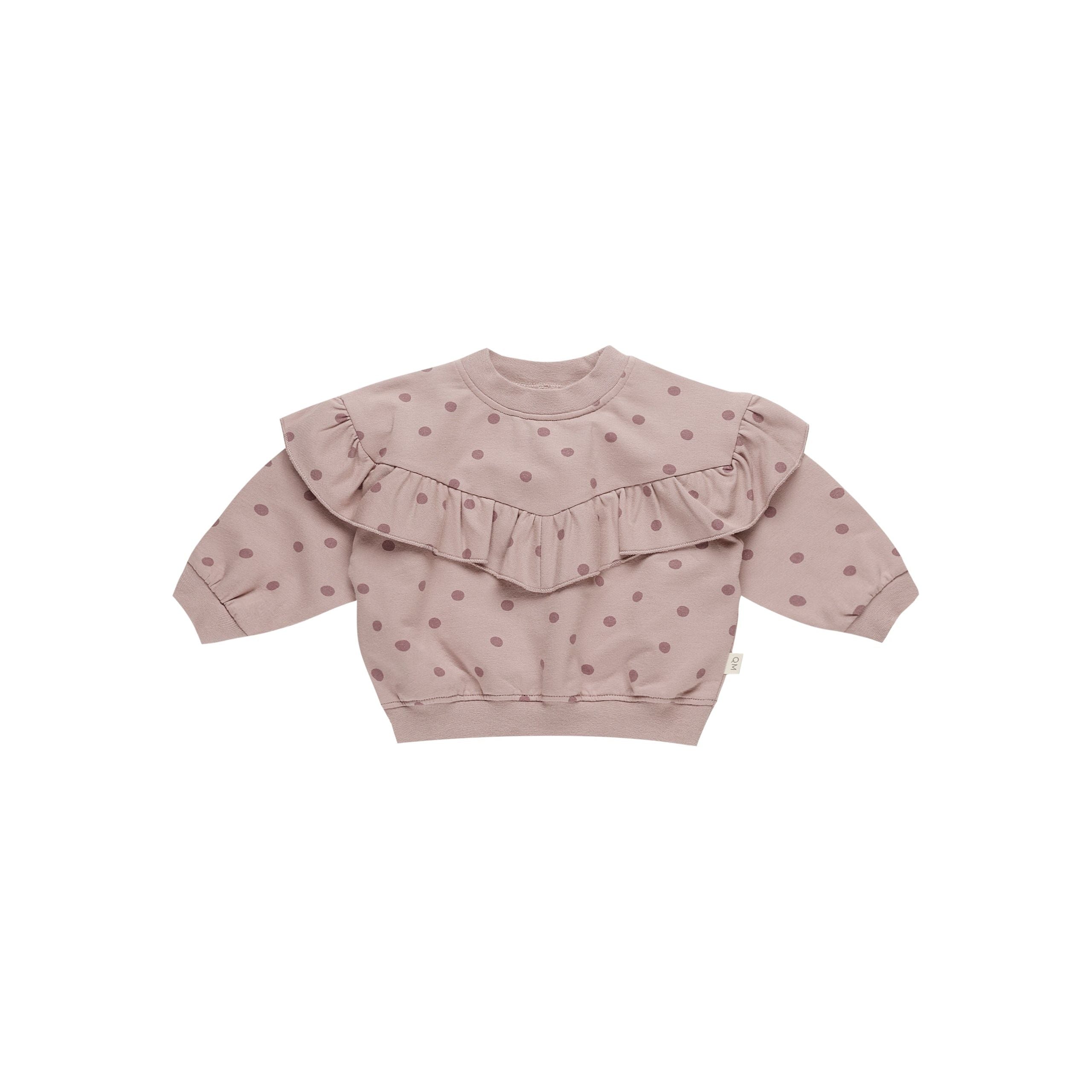 Ruffle Sweatshirt - Polka Dots