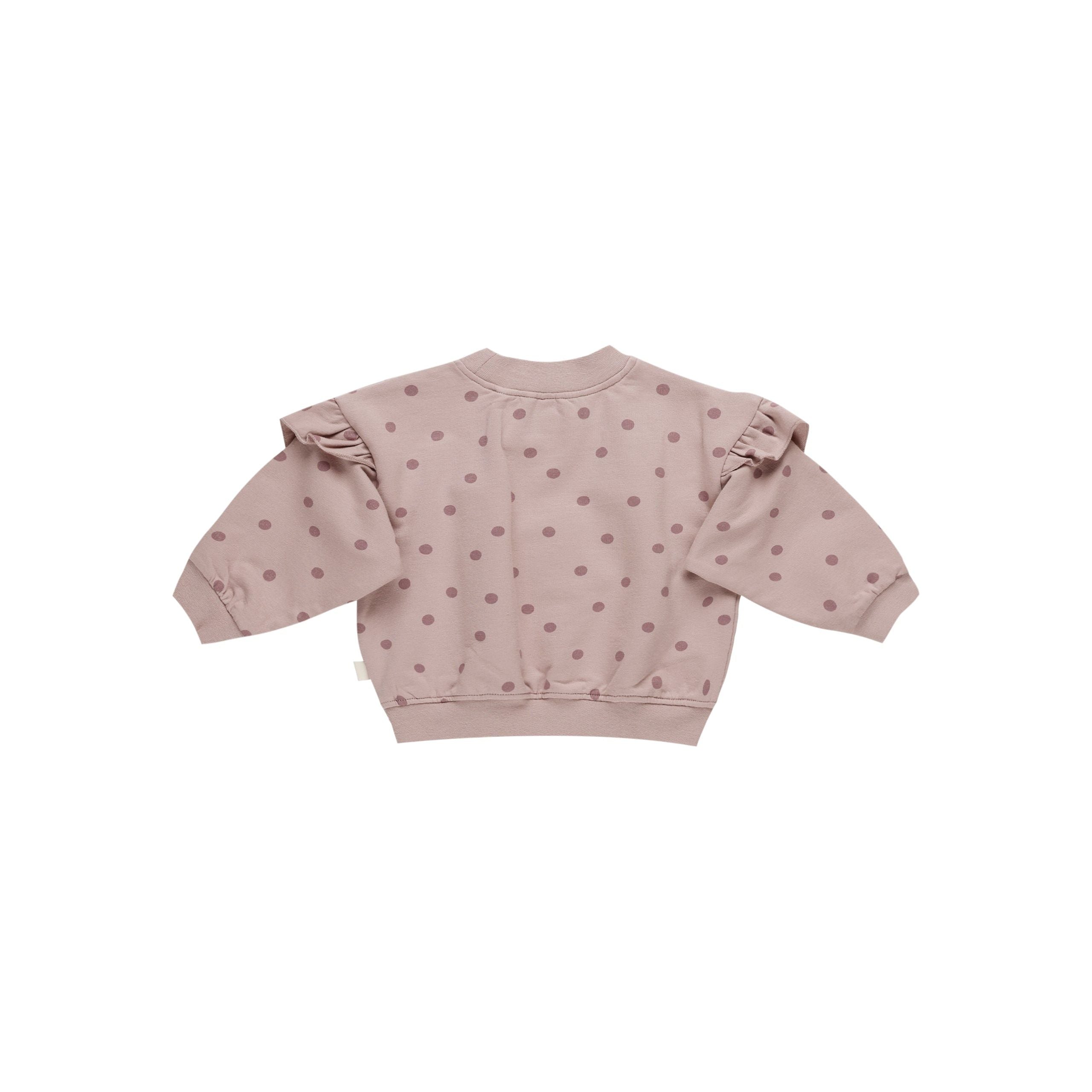 Ruffle Sweatshirt - Polka Dots