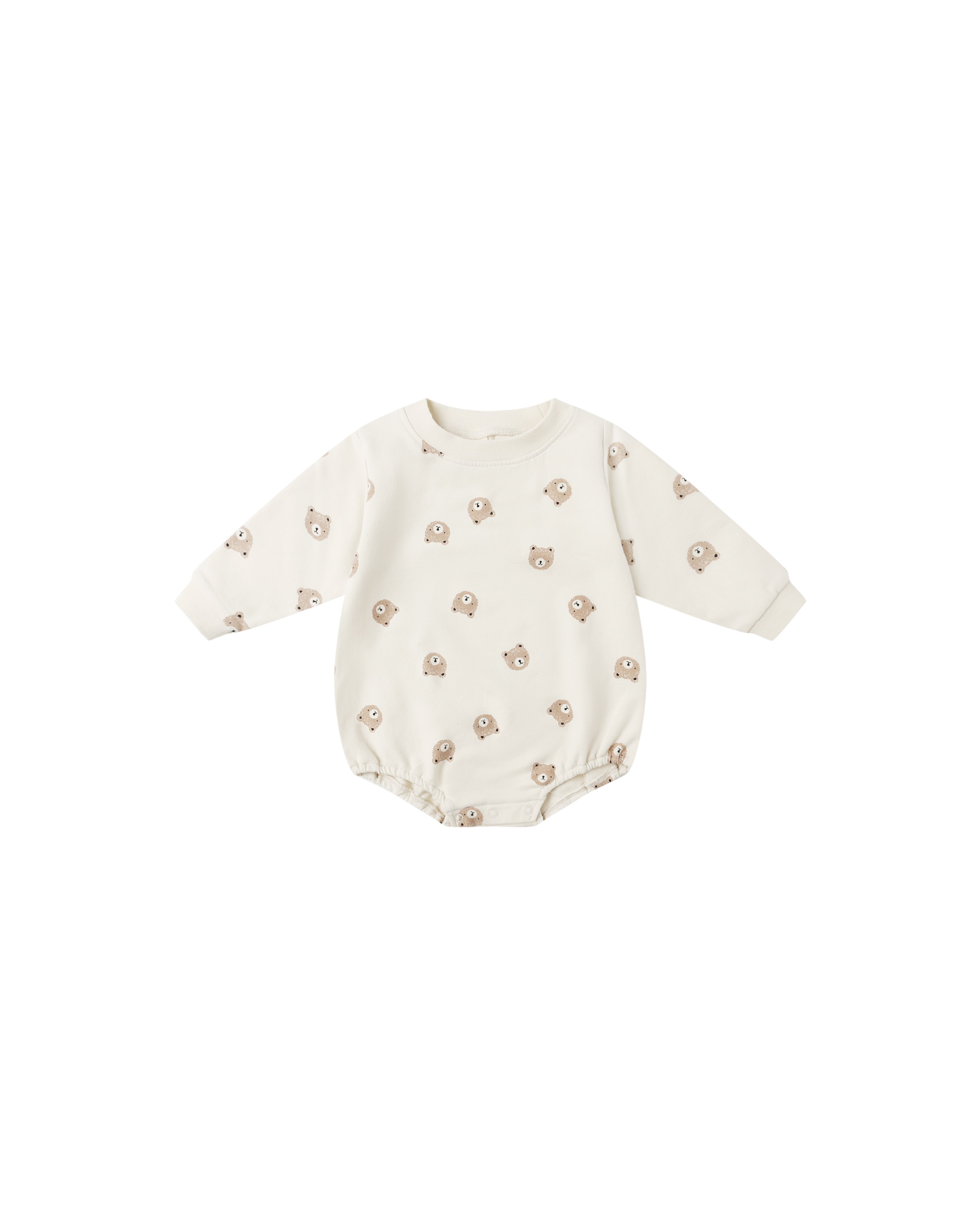 Crewneck Bubble Romper - Brown Bear