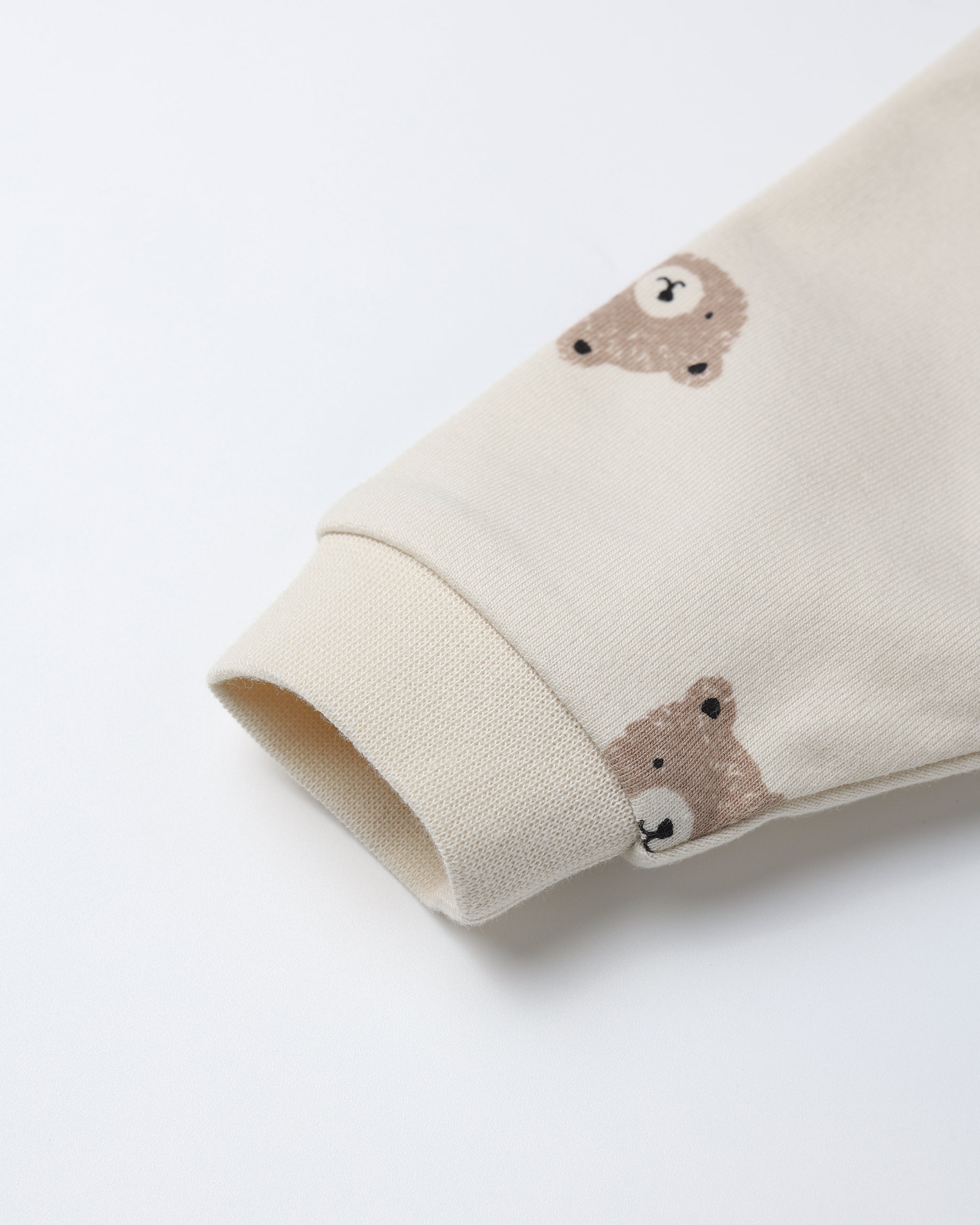 Crewneck Bubble Romper - Brown Bear