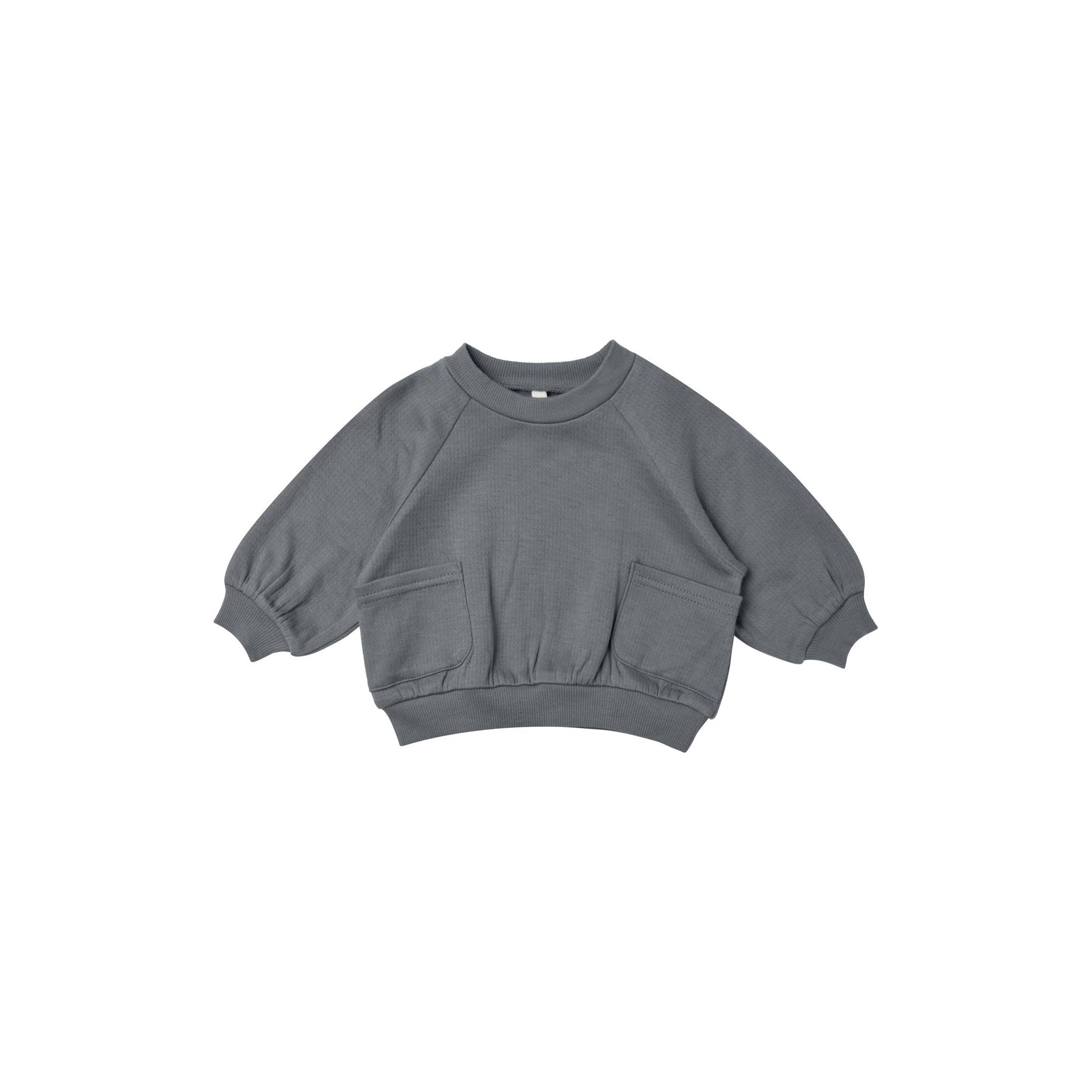 Quincy Mae navy sweatshirt with two front pockets