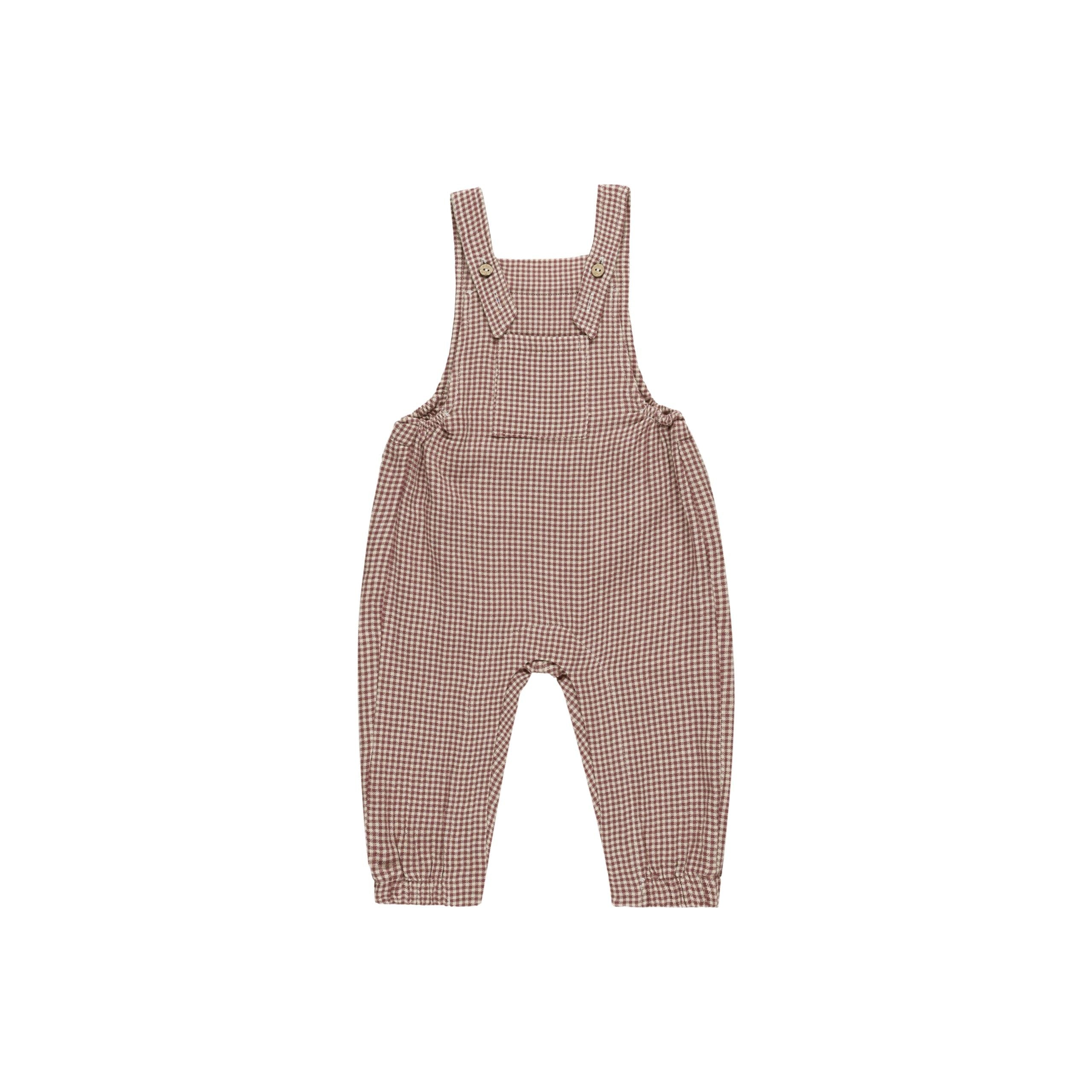 Baby Overalls - Plum Gingham