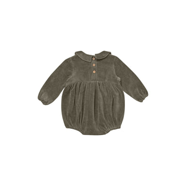 Baby Terry Cloth Long Sleeve Checkered Romper (3-24M) - Sage Green 1-2y(3)