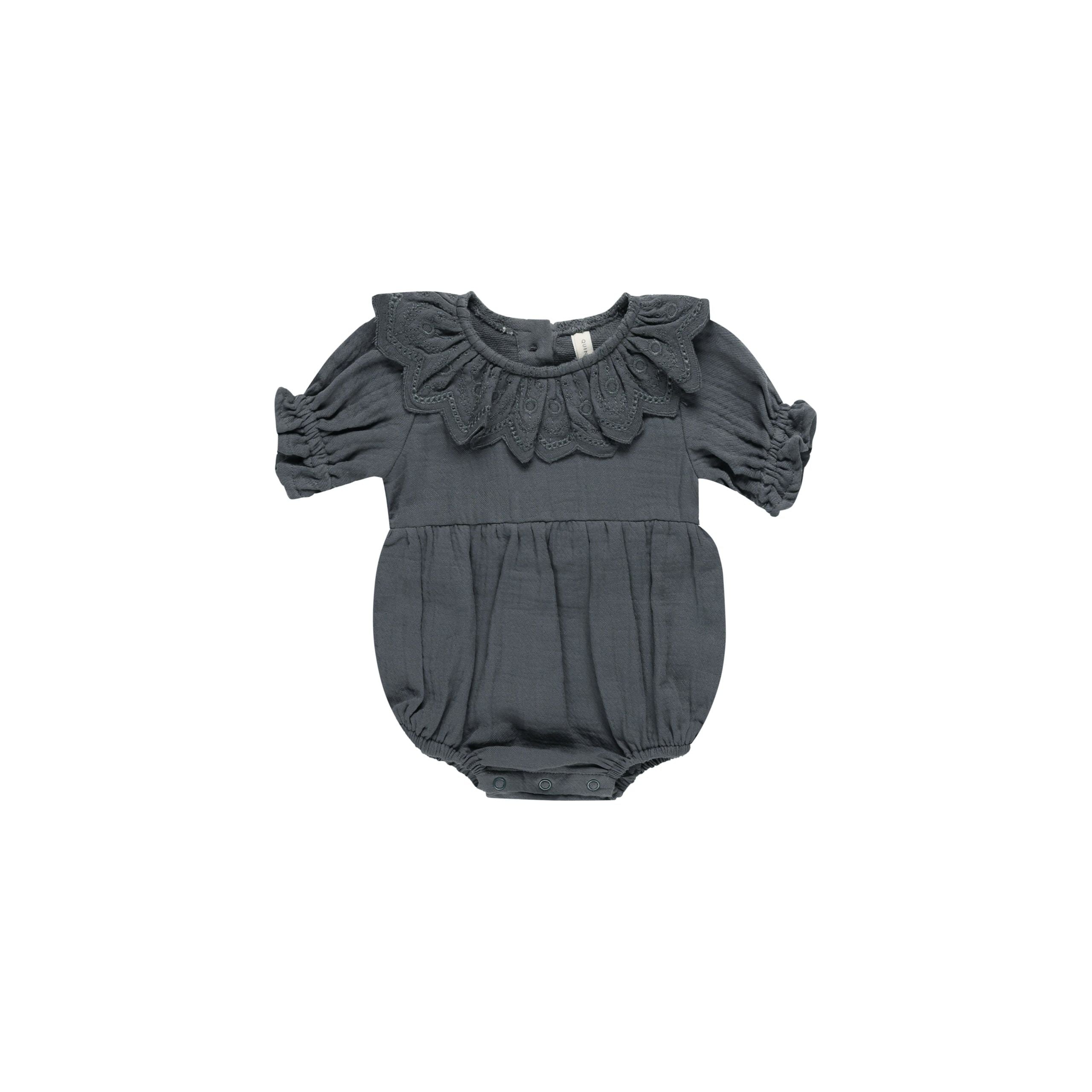 Collared Romper - Indigo