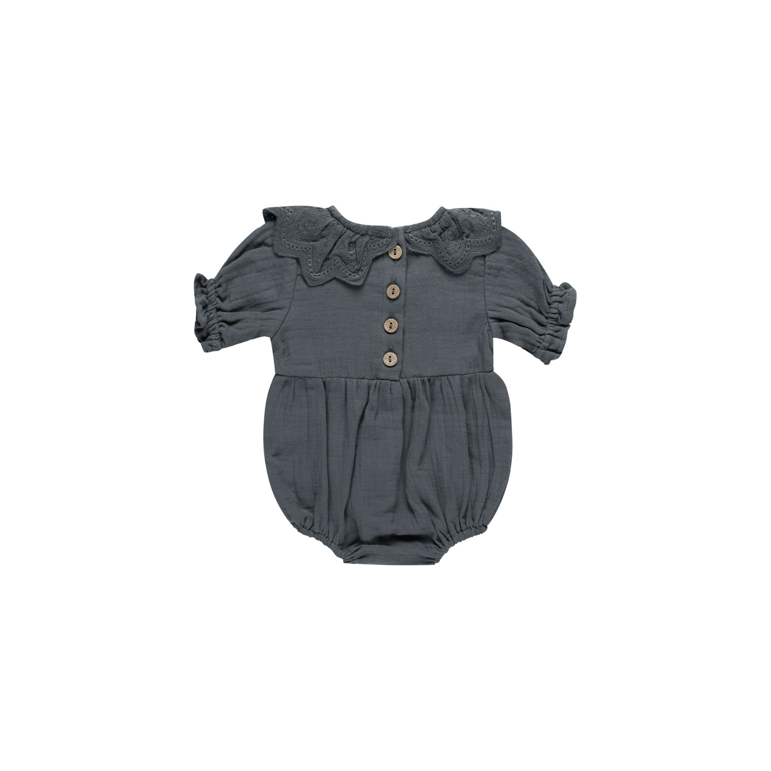 Collared Romper - Indigo