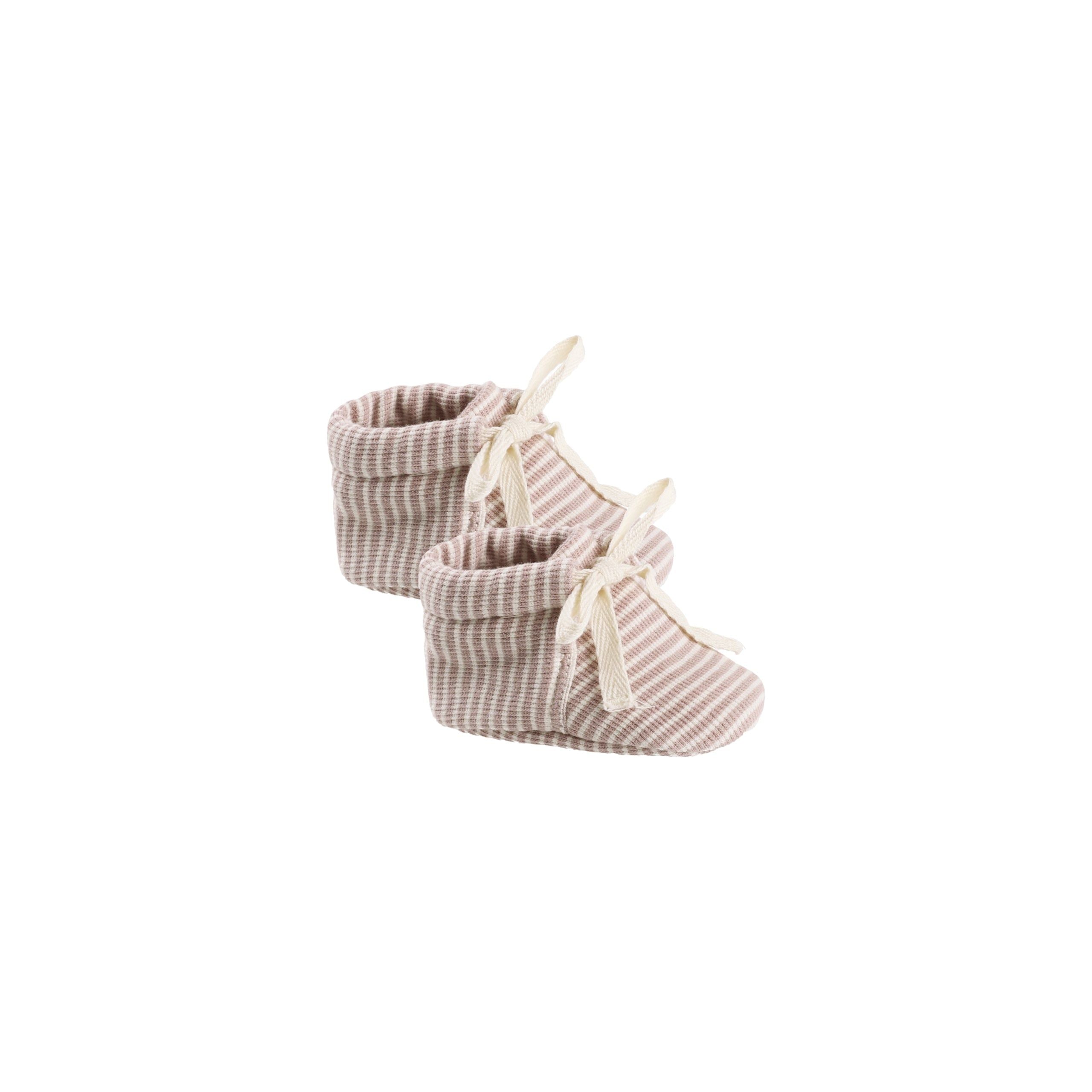 Baby Booties - Mauve Stripe