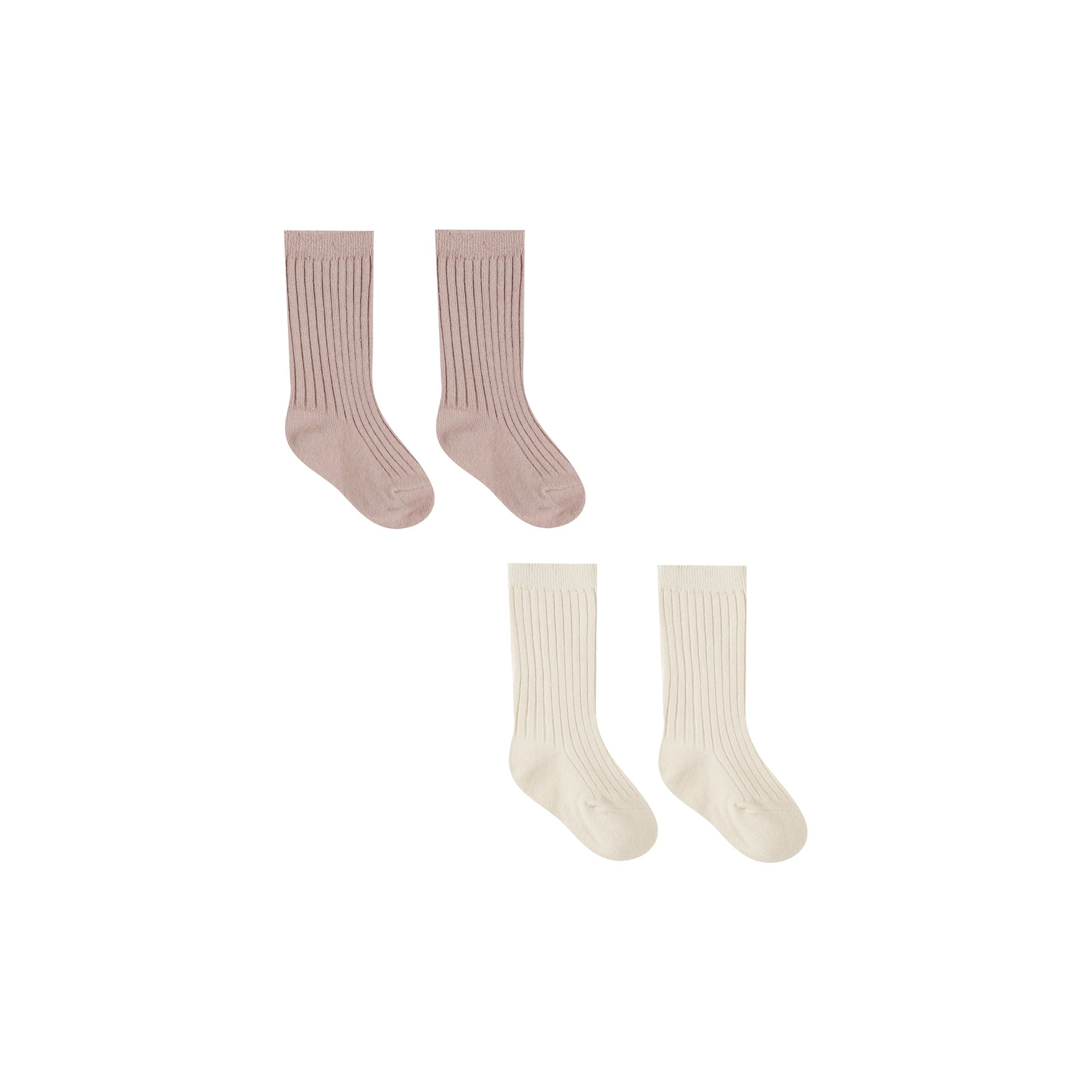 Socks - Natural/Mauve