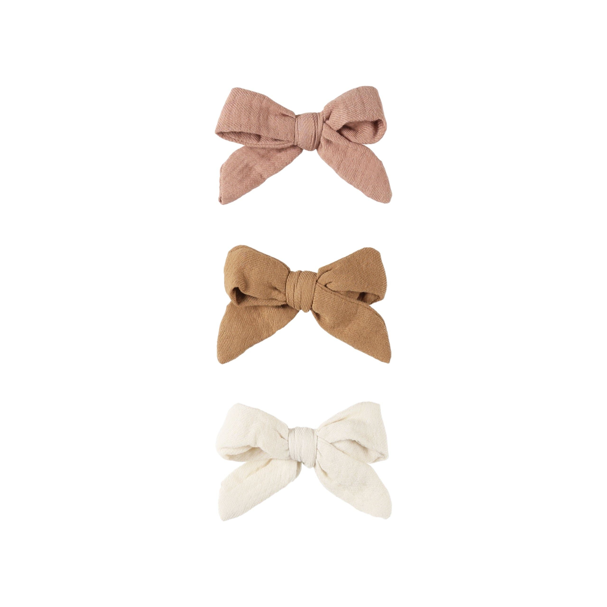 Bow With Clip - Rose/Natural/Golden