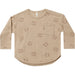 sand colored long sleeve pocket tee with baseball all over pattern