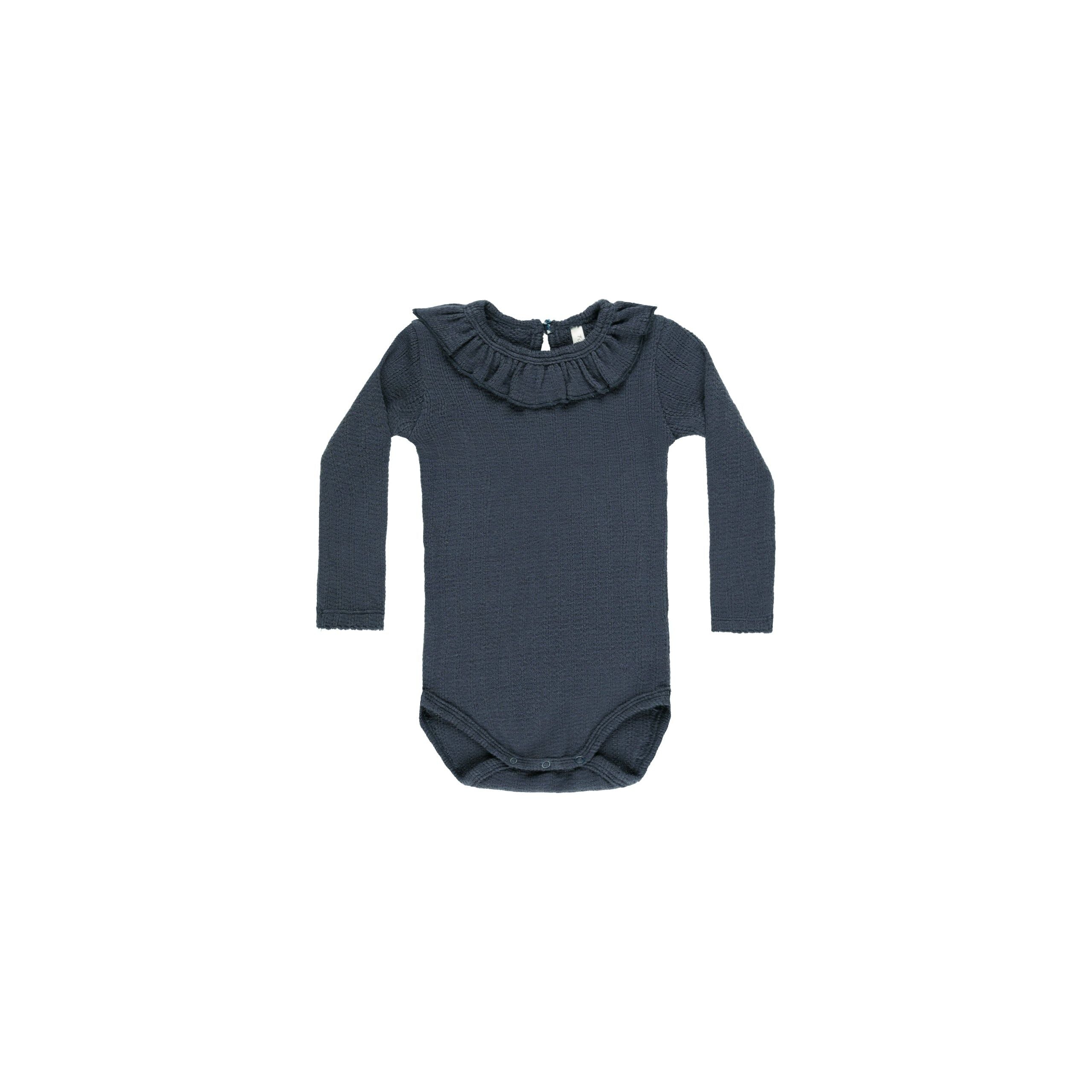 Ruffle Collar Onesie - Indigo