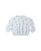 Light blue sweatshirt with shark pattern on a white background