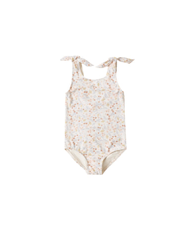 Floral patterned swimsuit on a white background