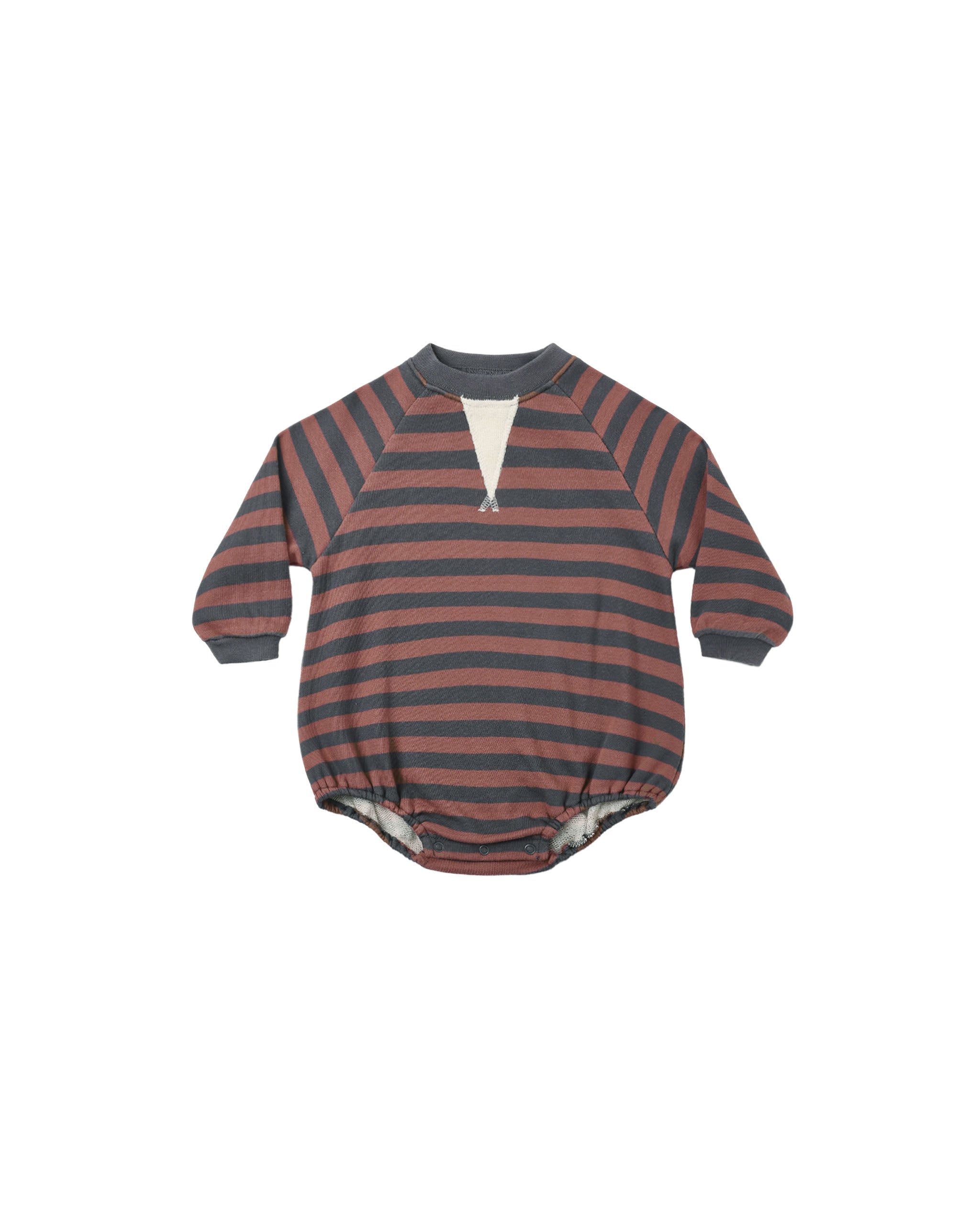 Crew Neck Romper - Mulberry Stripe